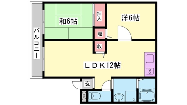 相生駅 徒歩19分 2階の物件間取画像